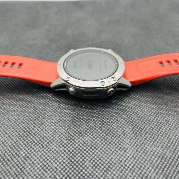 Garmin Fenix 6 Sapphire 47mm Titanium with Ember Orange Band (Condition: Good) - Image 7