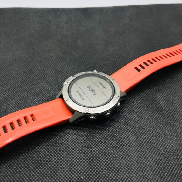 Garmin Fenix 6 Sapphire 47mm Titanium with Ember Orange Band (Condition: Good) - Image 9