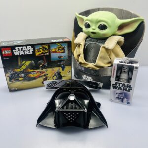 COMBO DEAL:  LEGO® Star Wars: The Force Burner Snowspeeder + Star Wars Darth Vader Mask + Star Wars the Mandalorian Din Grogu + Star Wars Stormtrooper Figurine (Condition: Excellent)