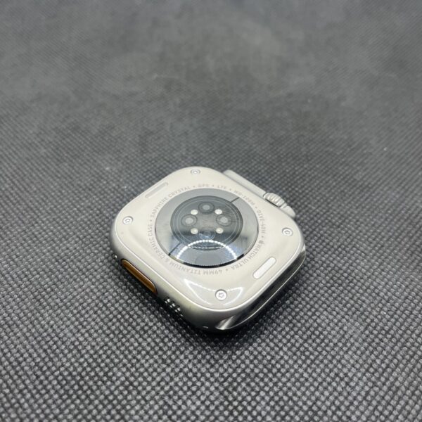Apple Watch Ultra 49mm LTE Natural Titanium- With Gray and Orange Nylon Straps (Condition: Good) - Image 10