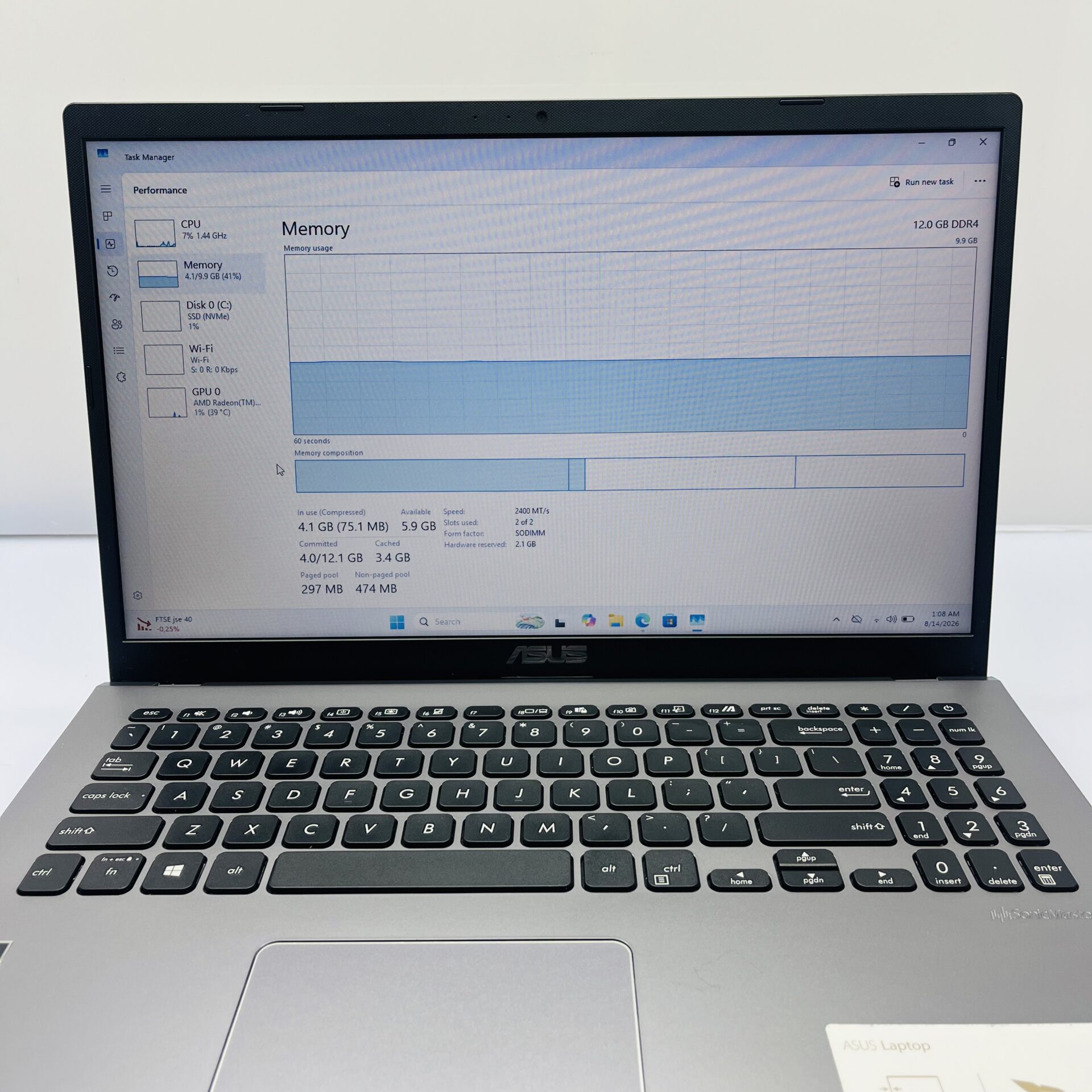 Asus M509DA "Ryzen 3" 2.60GHz 12GB RAM 256GB NVMe SSD Slate Gray (Condition: Good) - Image 7