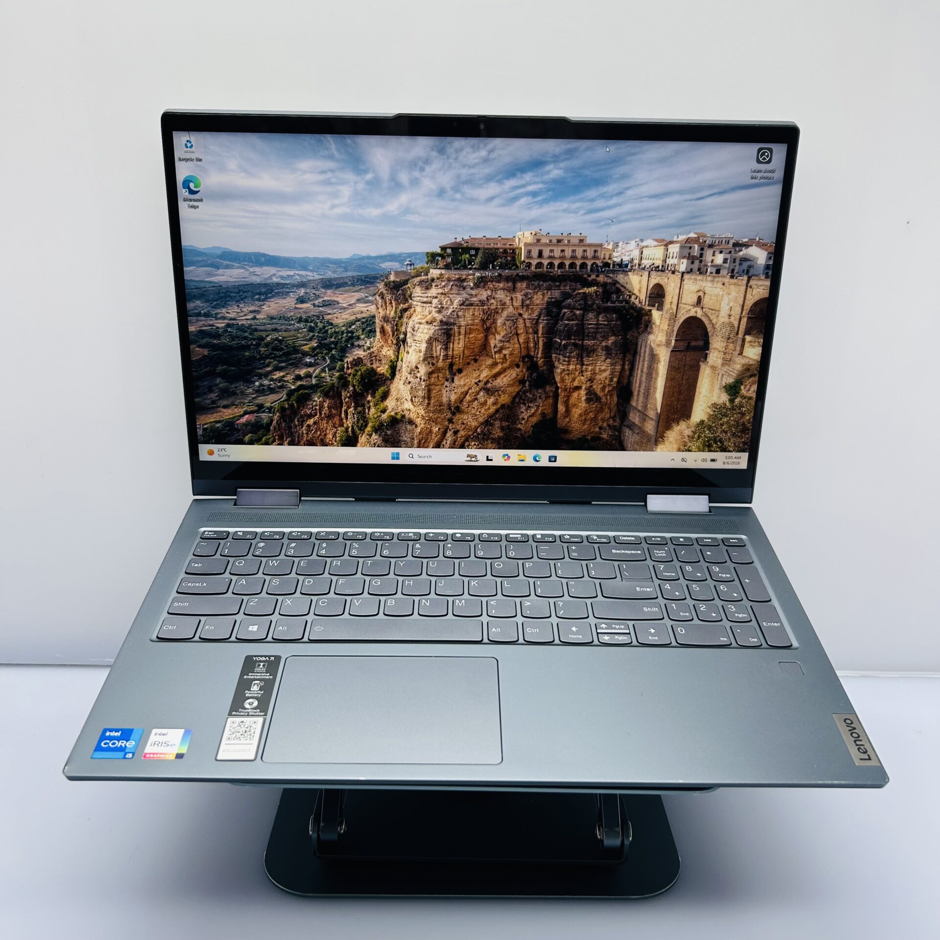 Lenovo Yoga 7i 14ITL5 11th Gen "Core i5" 2.40GHz 8GB RAM 256GB SSD Luna Grey - Cracked Screen, Touch Not Working (Condition: Fair) - Image 2