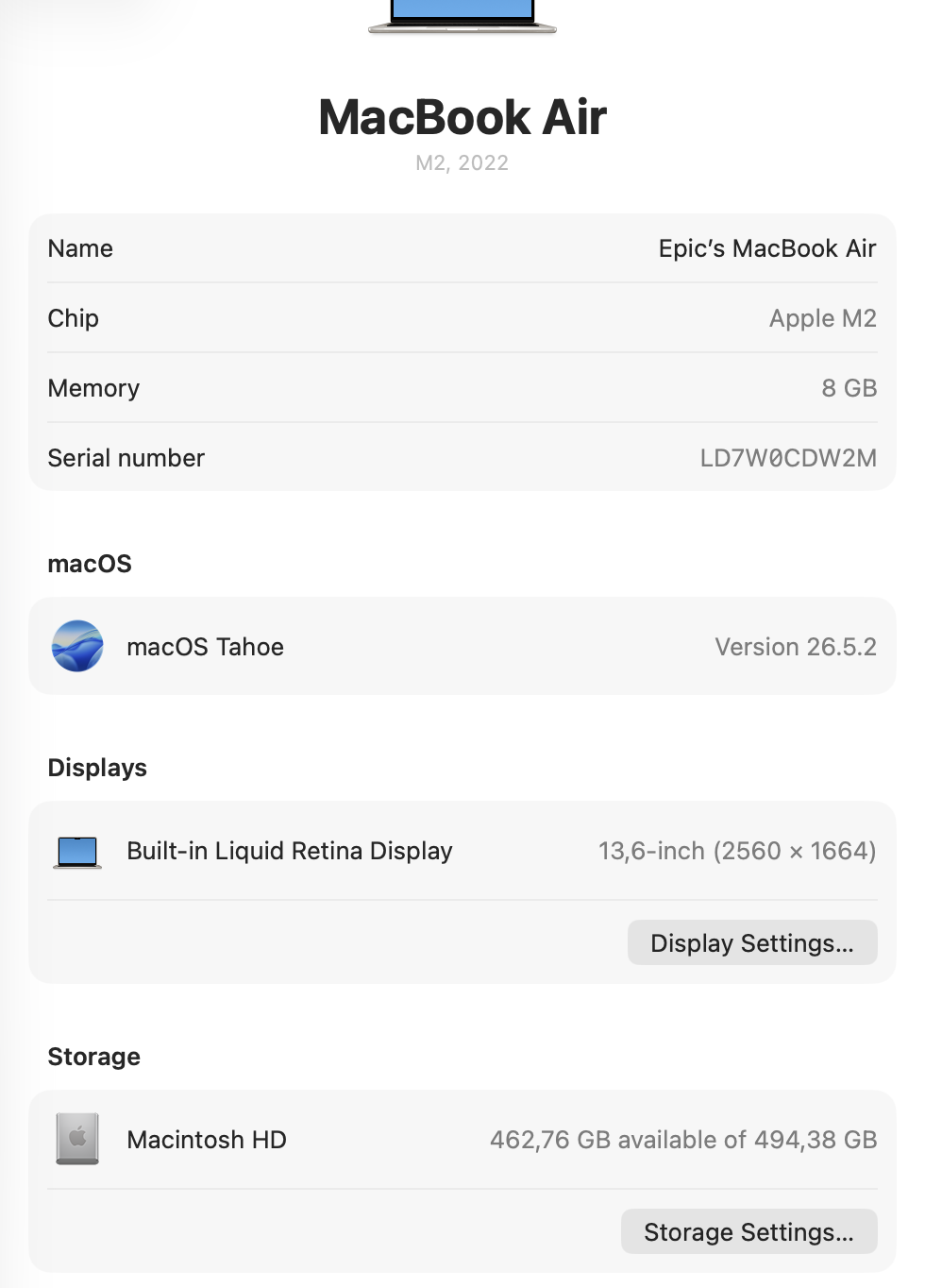 Apple MacBook Air 13-inch "M2" 8 CPU/ 10 GPU (2022) 8GB RAM 512GB SSD Starlight (Condition: Excellent) - Image 13