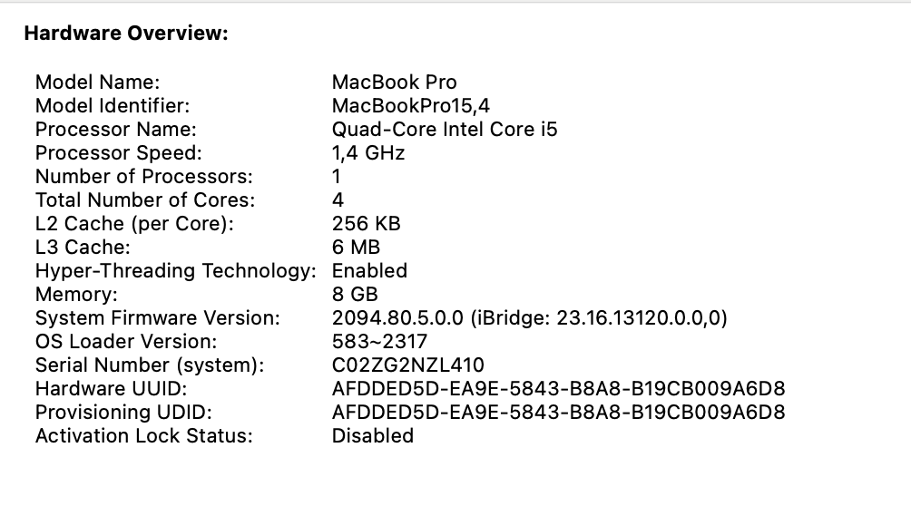 Apple MacBook Pro 13-inch "Core i5" (Touchbar 2019) 1.4GHz 8GB RAM 256GB SSD Space Gray (Condition: Good) - Image 17