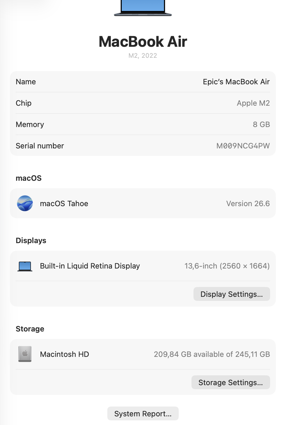 Apple MacBook Air 13-inch "M2" 8 CPU/ 8 GPU (2022) 8GB RAM 256GB SSD Midnight (Condition: Good) - Image 12