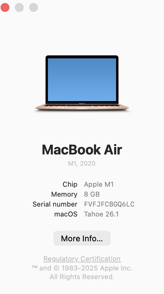 Apple MacBook Air 13-inch Apple “M1” (2020) 8 CPU/ 7 GPU 8GB RAM 256GB SSD Rose Gold (Condition: Good) - Image 14