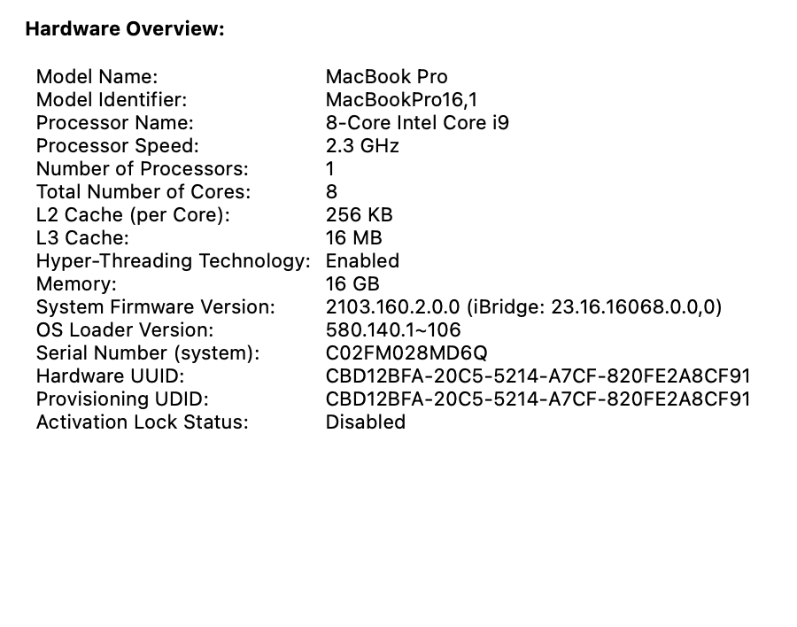 Apple MacBook Pro 16-inch "Core i9" (Touchbar/2019) 2.3GHz 16GB RAM 1TB SSD Silver (Condition: Good) - Image 13