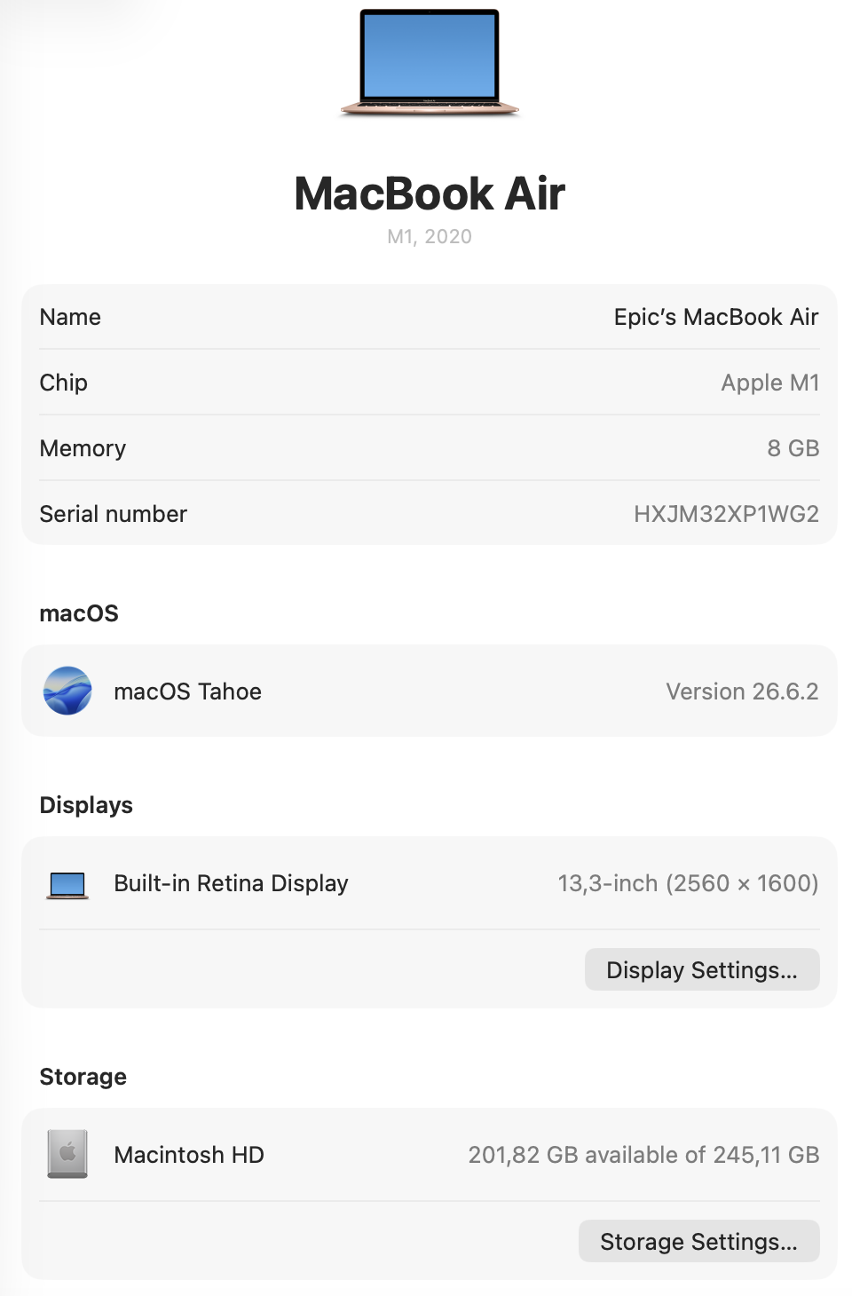 Apple MacBook Air 13-inch "M1" (2020) 8 CPU/ 7 GPU 8GB RAM 256GB SSD Rose Gold - Line on Screen (Condition: Faulty / As-Is) - Image 12
