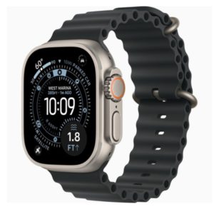 Apple Watch Ultra 49mm LTE Natural Titanium- With Gray and Orange Nylon Straps (Condition: Good)